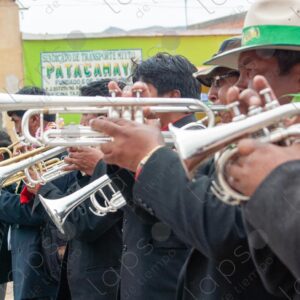 Procession of wind instruments in the town of Patacamaya Bolivia 1