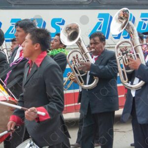 Procession of wind instruments in the town of Patacamaya Bolivia 3