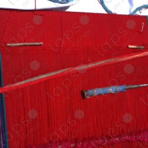 Red wool loom