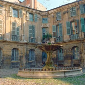 Romantic Fountain at Place d Albertas, Aix-en-Provence