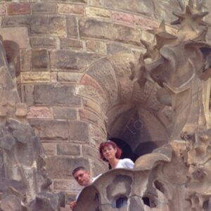 Sagrada Familia, Balcony with tourists 2