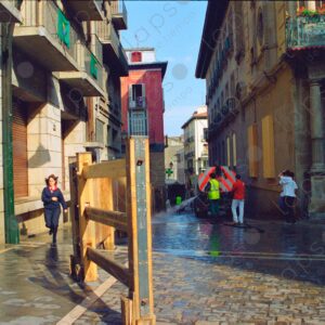 San Fermín, street cleaning in the morning, Pamplona 2