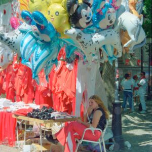 San Fermín, they sell balloons