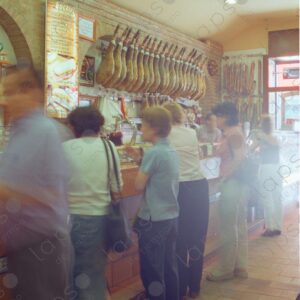 Service counter with hanging hams, Madrid 1