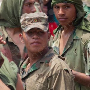 Several Young People Dressed as Paramilitaries