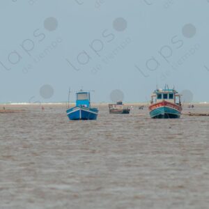 small fishing boats in the sea and river