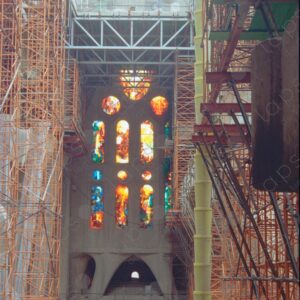 Stained glass windows of the Sagrada Familia, scaffolding 1