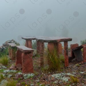 Stone Table and Benches Foggy 1