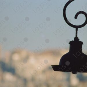 Streetlight with the city of Marseille in the background 1