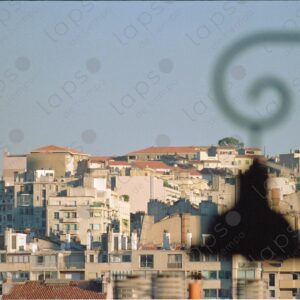 Streetlight with the city of Marseille in the background 2