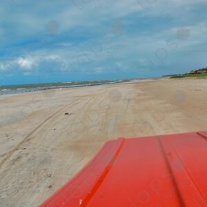 Subjective view front side buggy sand beach 2