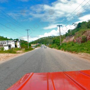 Subjective view of the front of the buggy asphalt road 1
