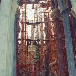 The Sagrada Familia, scaffolding inside