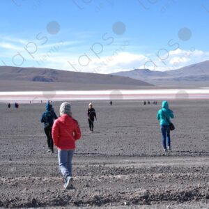 Tourists Walking Toward Laguna Colorada