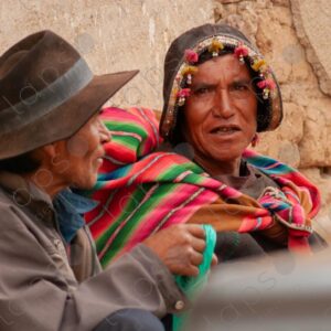 Two Indigenous People from Tarabuco Chatting 1
