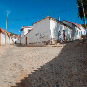 View from Below of Cobblestone Street Sucre 2