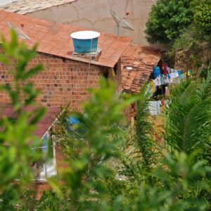 View from above brick houses and tile roof 1