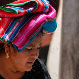 Woman with aguayo on her head 1