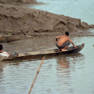 Young people in a canoe