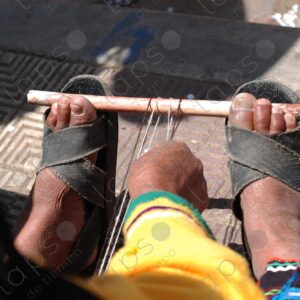Detail of weaving on a foot loom 1