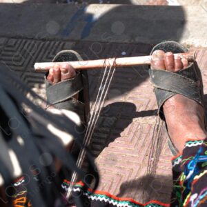 Detail of weaving on a foot loom 2