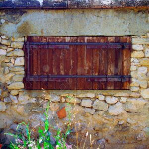 Stone wall with wooden portico Vaucluse