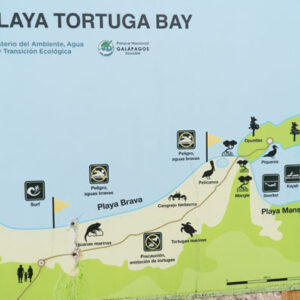 tortuga bay sign san cristobal island galapagos