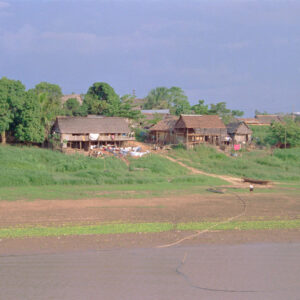 view from the ucayali river towards the town